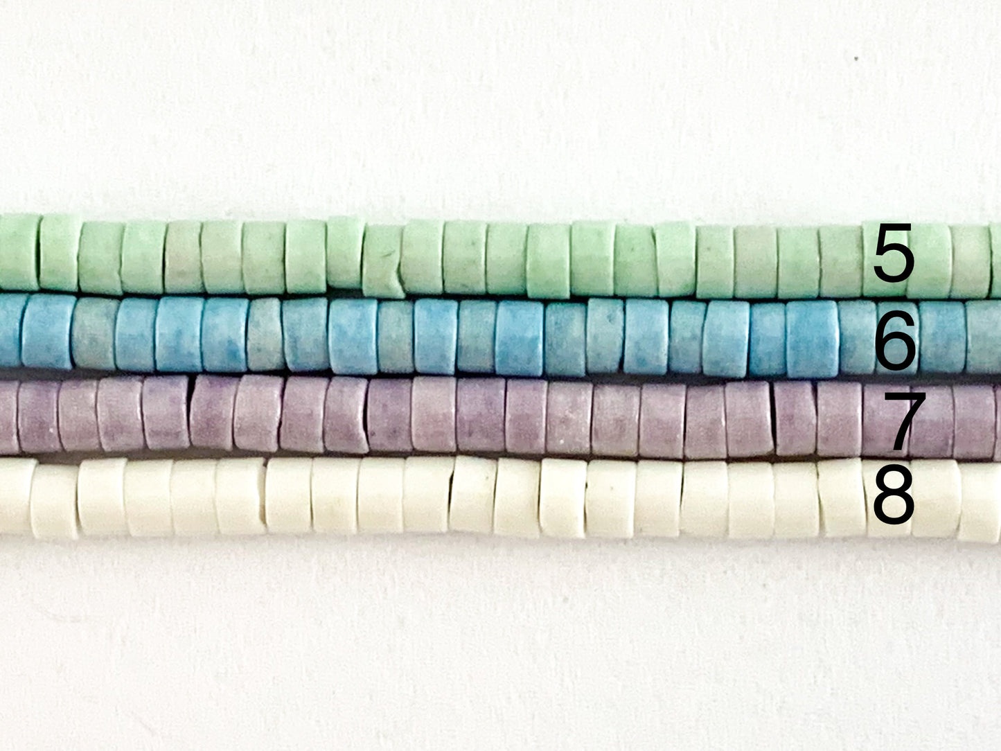 Cuentas brillantes lisas Heishi de ágata de color suave de 2-3 mm alrededor de 16"