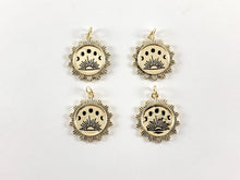 Load image into Gallery viewer, Real Gold 18K Plated Enamel Coin Sunset Bezel Charm Over Brass 8PCS
