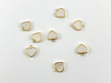 Load image into Gallery viewer, Real Gold 18K Plated Mother of Pearl Heart Pendant Charm Over Brass 8PCS
