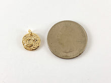 Load image into Gallery viewer, Real Gold 18K Plated Micro CZ Moon Crescent &amp; Star Coin Pave Charm Over Brass 8pc
