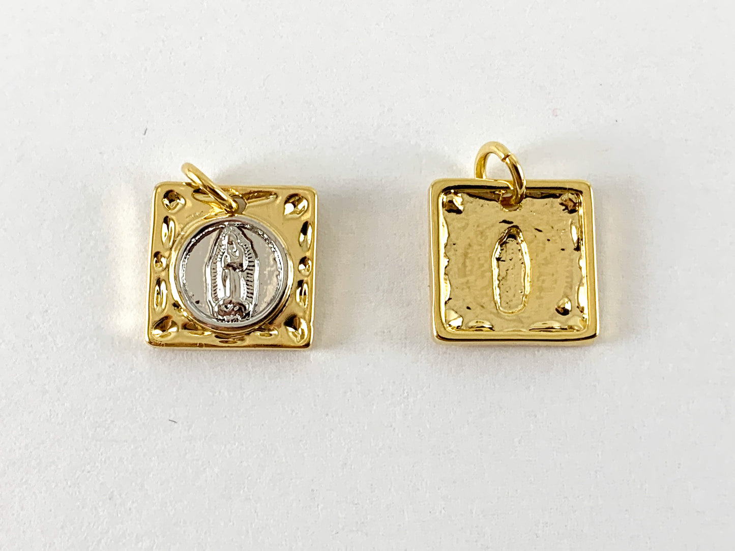 Real Gold 18K Plated Virgin Mary Charm Over Brass 5PCS