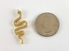 Cargar imagen en el visor de la galería, Conector de pavé de serpiente Micro CZ chapado en oro real de 18 quilates sobre latón, 5 piezas
