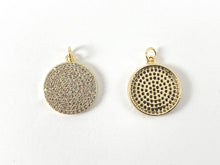 Load image into Gallery viewer, Real Gold 18K/Platinum/Gunmetal Plated Micro CZ Coin Pave Charm Over Brass 4PCS
