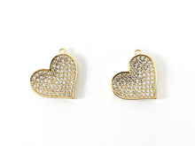 Load image into Gallery viewer, Real Gold 18K Plated Micro CZ Heart Pave Charm Over Brass
