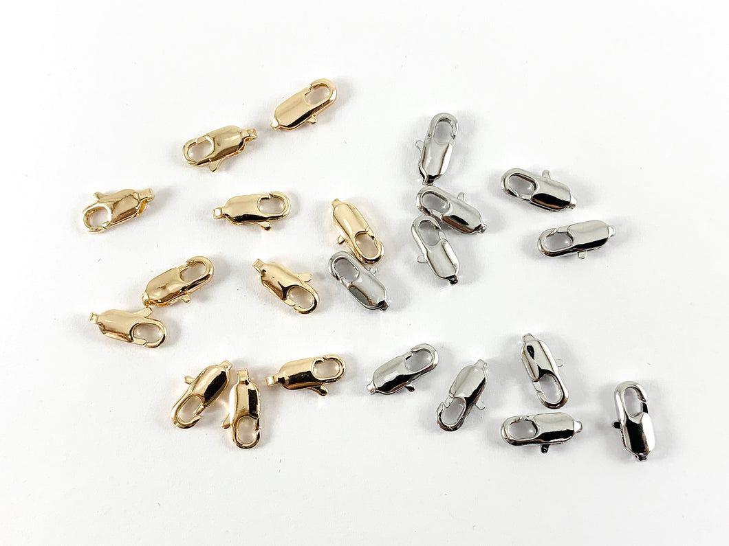 Real 18K Platinum/Gold Plated Lobster Clasps over Brass 25PCS