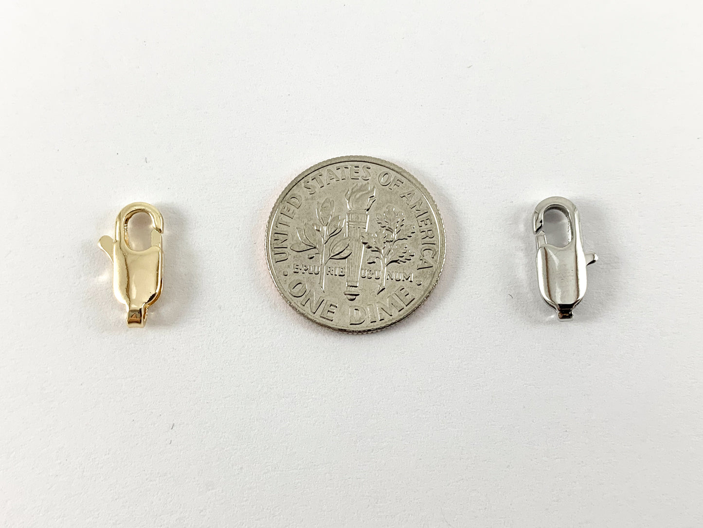 Cierres de langosta chapados en oro/platino real de 18 quilates sobre latón 25 piezas