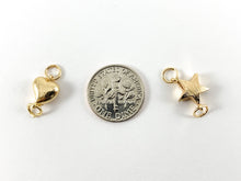 Load image into Gallery viewer, Real 18K Gold Plated Heart &amp; Star Magnetic Clasps over Brass 10 Sets
