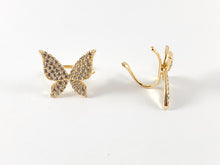 Load image into Gallery viewer, Real Gold 18K Plated CZ Pave Brass Butterfly Ear Cuffs 6PCS
