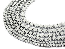 Load image into Gallery viewer, Rhodium Plated Hematite Star Shape Shiny Beads Around 15&quot;
