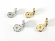 Load image into Gallery viewer, 18K Gold/Platinum Plated CZ Pave Rhinestone Spacers Over Brass 10PCS
