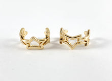 Cargar imagen en el visor de la galería, Ear Cuffs de estrellas de latón chapado en oro real de 18 quilates (¡¡sin perforación!!) 8PCS
