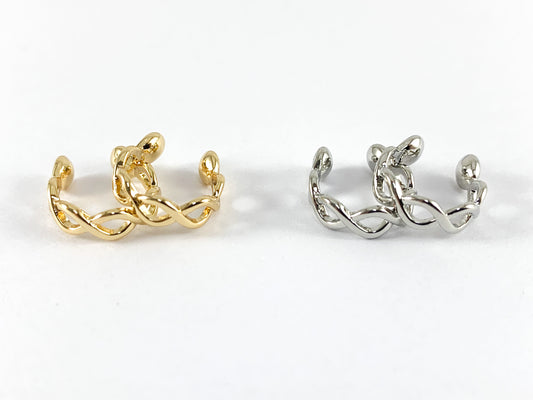 Real Gold/Silver 18K Plated Infinity Ear Cuffs Over Brass (No Piercing!!) 10PCS