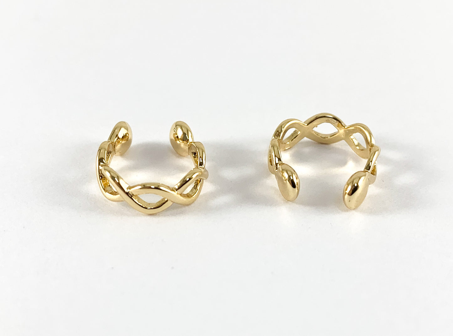 Real Gold/Silver 18K Plated Infinity Ear Cuffs Over Brass (No Piercing!!) 10PCS