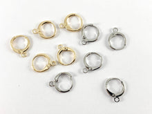 Load image into Gallery viewer, Real Gold 18K Plated Circle Smooth Earring Huggies Component 6 Pairs
