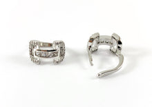 Load image into Gallery viewer, Real Gold 18K/Platinum Plated Micro CZ Pave U Shape Huggies Earrings Over Brass 3PAIRS
