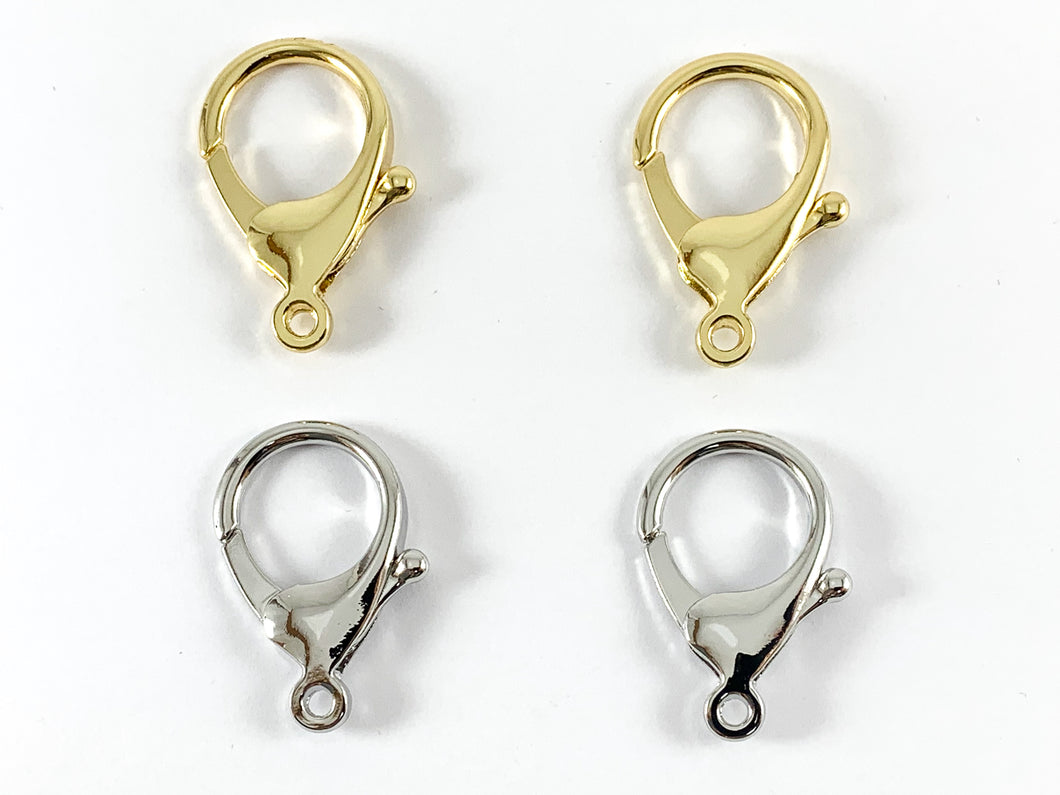 18K Gold/Platinum Plated Large Lobster Clasp 10PCS