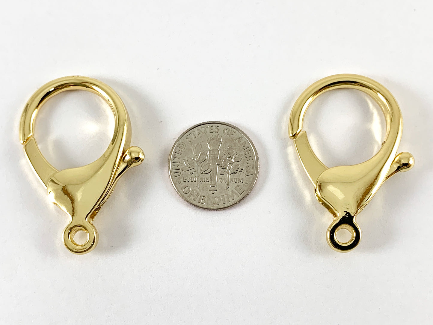 18K Gold/Platinum Plated Large Lobster Clasp 10PCS