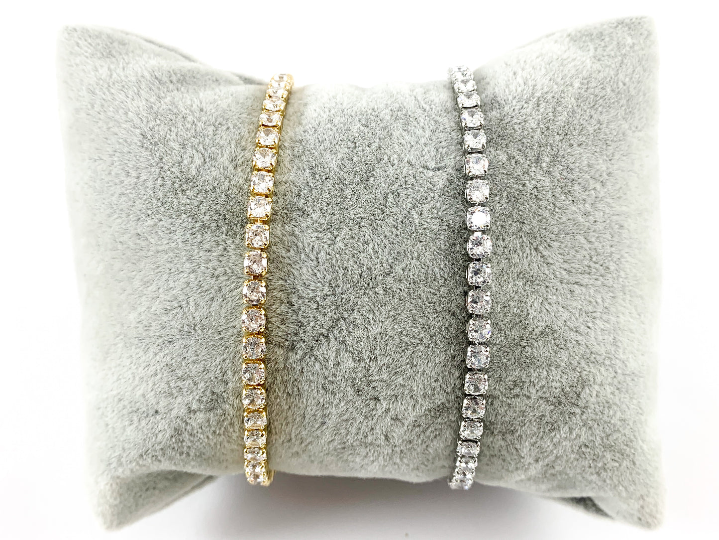 Delicate 18K Gold/Platinum Plated Dainty Minimalist Fancy Rhinestone Cup Chain Tennis Bracelet 5PCS