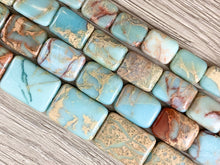 Load image into Gallery viewer, Aqua Terra Jasper Rectangle Flat Gemstone Beads
