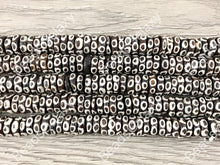 Load image into Gallery viewer, Dark Brown Polka Dot Rondelle Bone Beads From Africa
