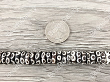 Load image into Gallery viewer, Dark Brown Polka Dot Rondelle Bone Beads From Africa
