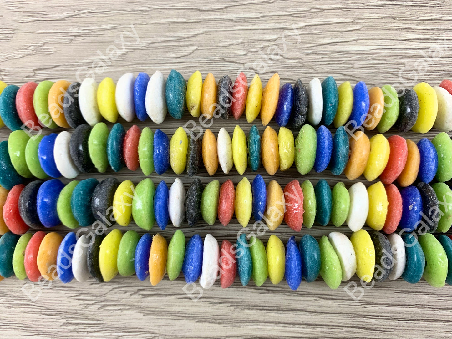 Handmade Sea Glass Power Saucer Rondelle Beads From Ghana Africa