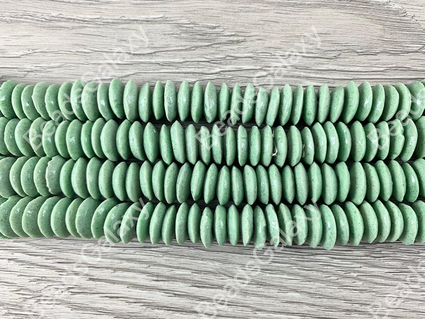 Handmade Green Sea Glass Power Saucer Rondelle Beads From Ghana Africa