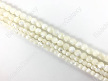 Load image into Gallery viewer, Natural Trocas/Trochidae Shell Faceted Mosaic Cream Round Beads Around 15&quot;
