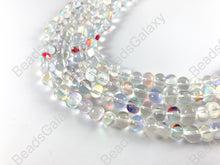 Load image into Gallery viewer, Iridescent Clear Natural Quartz Mermaid Glowing Round Beads Around 15-16&quot;
