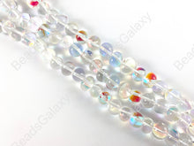 Load image into Gallery viewer, Iridescent Clear Natural Quartz Mermaid Glowing Round Beads Around 15-16&quot;
