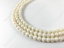 Load image into Gallery viewer, Shiny Electroplated Coated Natural White Lip Shell Round Beads Around 15&quot;
