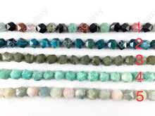 Load image into Gallery viewer, 10x12mm Star Cut Faceted Natural Gemstone Beads Multi Quartz/ Apatite/ Labradorite/ Peruvian Amazonite/ Morganite &amp; Aquamarine Around 15&quot;
