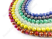 Load image into Gallery viewer, Faceted Shiny 9x10mm Dyed Glass Fat Teardrop Crystal Strands
