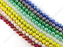 Load image into Gallery viewer, Faceted Shiny 9x10mm Dyed Glass Fat Teardrop Crystal Strands
