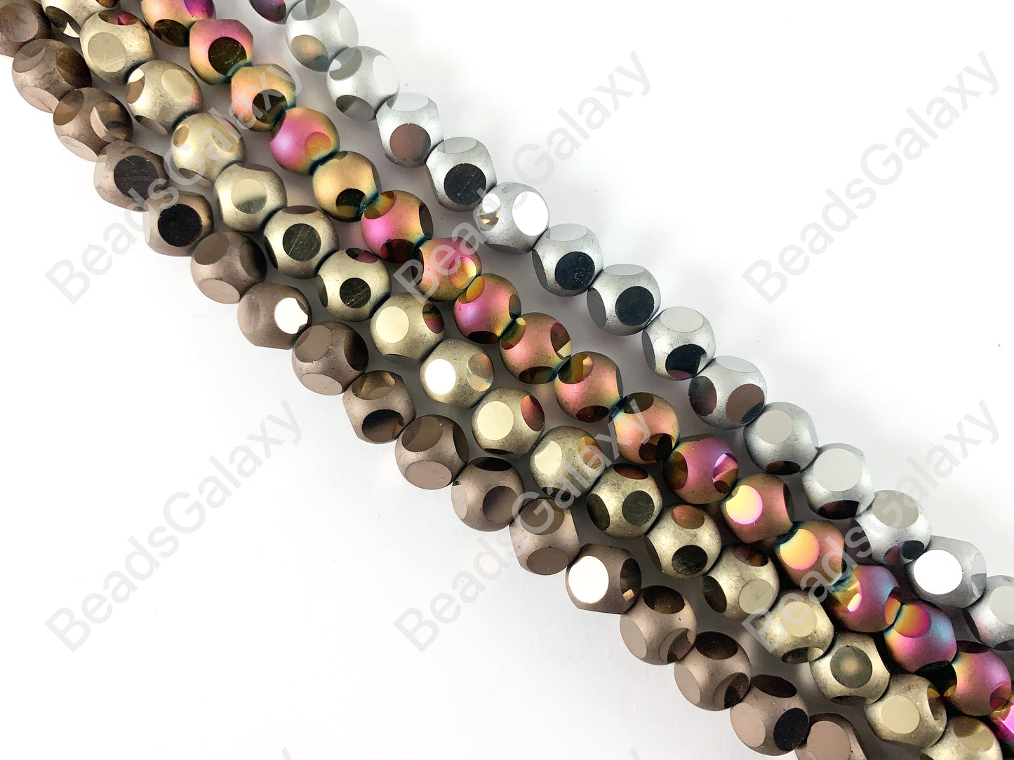 Disco Polka Dot Glass Beads - Faceted Round Colorful Glass Around 15 inch Strands