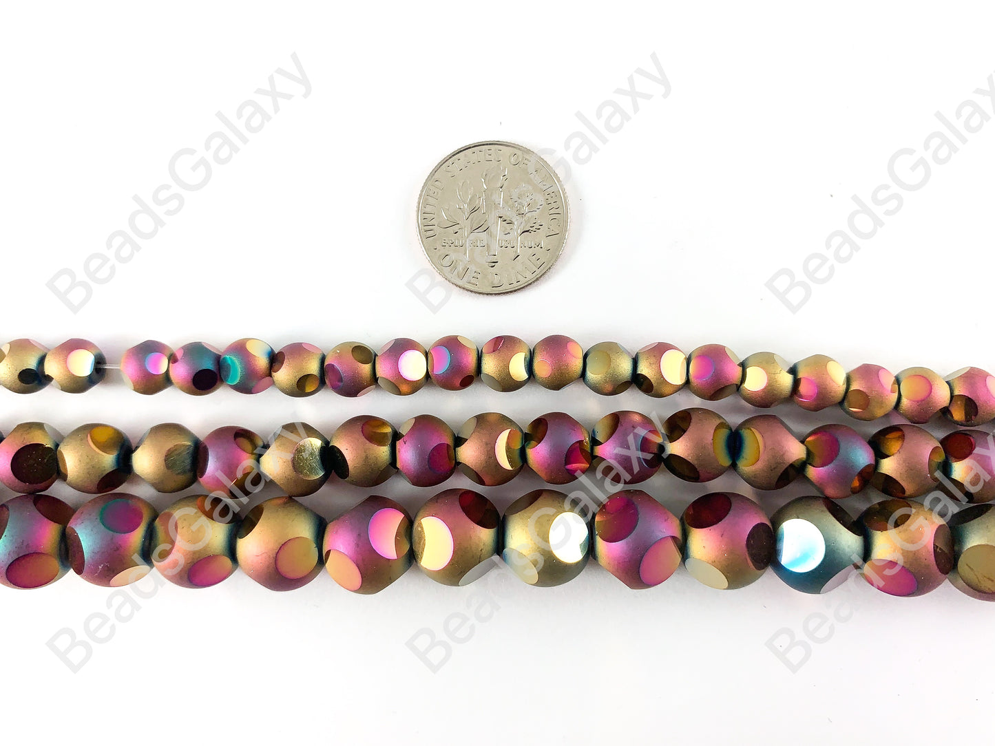 Disco Polka Dot Glass Beads - Faceted Round Colorful Glass Around 15 inch Strands