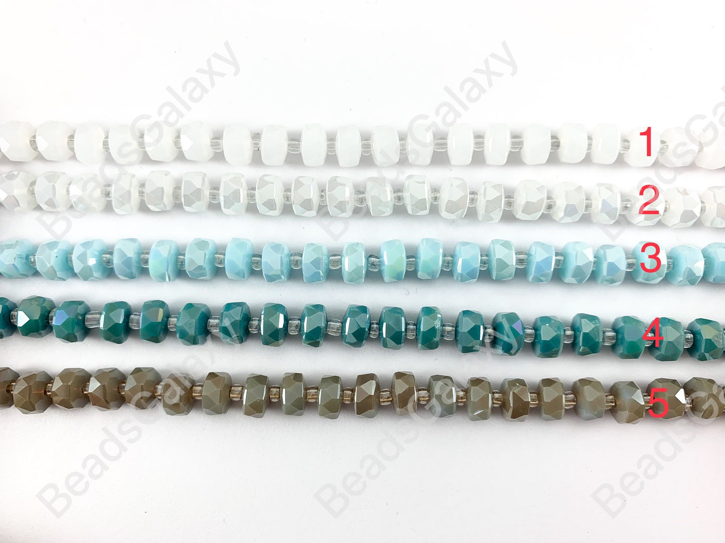 Faceted Shiny 8mm Dyed Glass Heishi/ Wheel/ Rondelle Crystal Beads (16 Colors Available!!!)