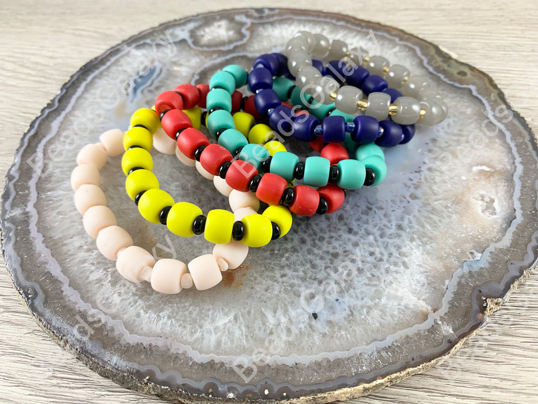 Colorful Glass Stretchy Bracelet Multiple Color Available