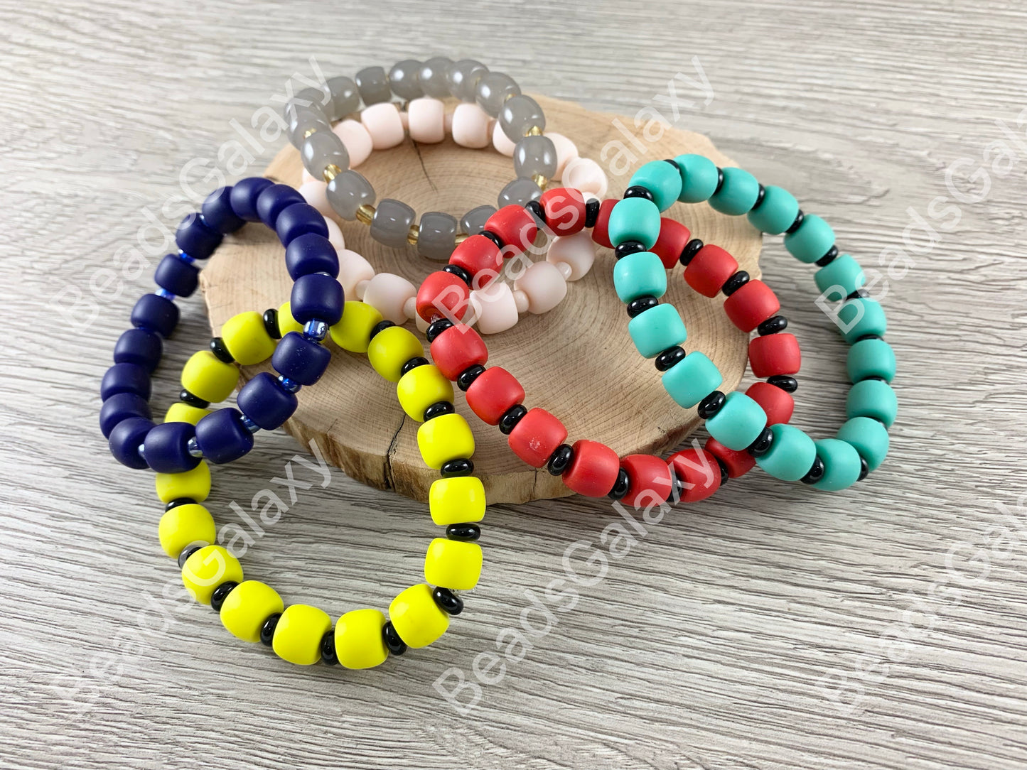 Colorful Glass Stretchy Bracelet Multiple Color Available