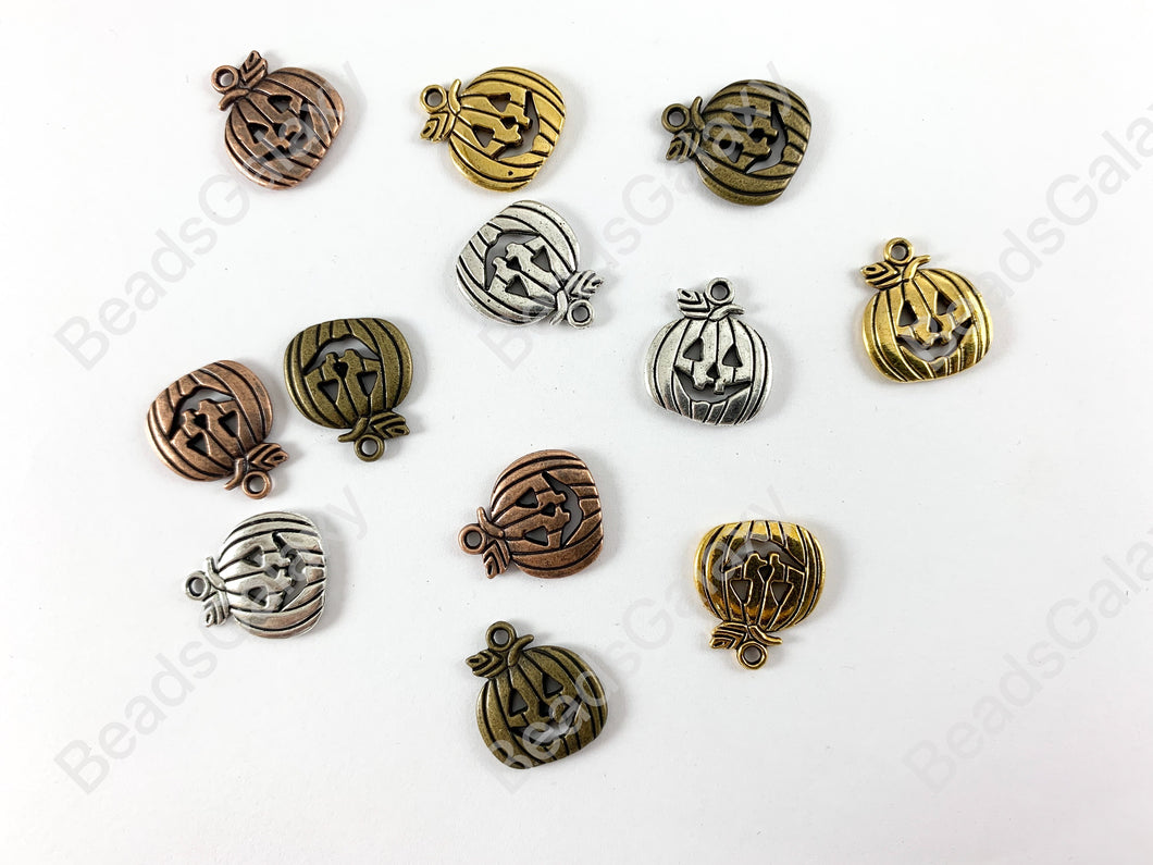 Calabaza de Halloween Jack O' Lantern Charms Peltre