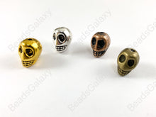 Load image into Gallery viewer, Halloween Pewter Antique Skull Beads
