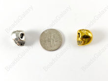 Load image into Gallery viewer, Halloween Pewter Antique Skull Beads
