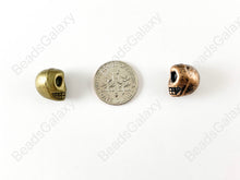 Load image into Gallery viewer, Halloween Pewter Antique Skull Beads
