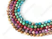 Load image into Gallery viewer, Handcut Dyed Crazy Lace Agate Gemstones Starcut Faceted Natural Gemstone Beads Around 15&quot;
