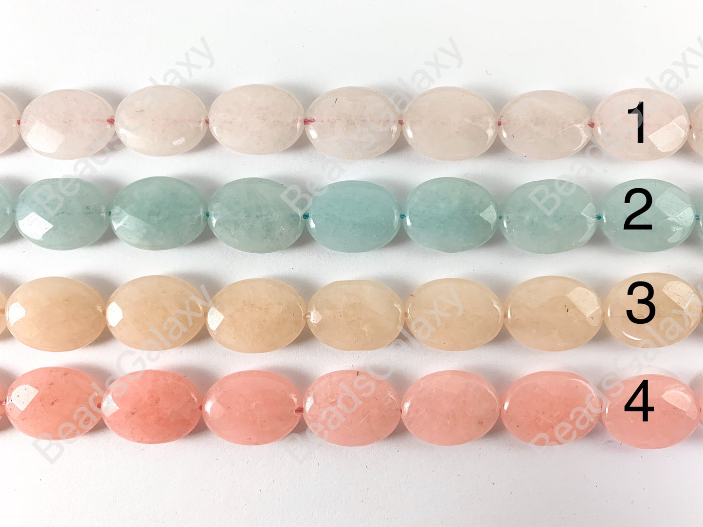 15x20mm Dyed Pastel Jade Oval Faceted Flat Natural Stone Beads Around 15"
