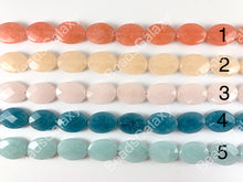 Load image into Gallery viewer, 18x25mm Dyed Pastel Jade Oval Faceted Flat Natural Stone Beads Around 15&quot;
