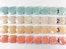 Load image into Gallery viewer, 25mm Dyed Pastel Jade Coin Faceted Flat Natural Stone Beads Around 15&quot;
