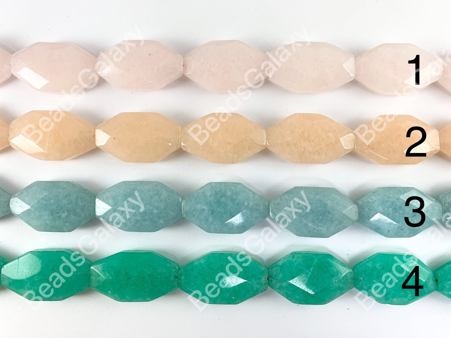 Dyed Pastel Jade Octagon Faceted Flat Natural Stone Beads Around 15"