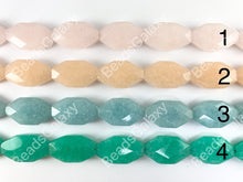 Cargar imagen en el visor de la galería, Cuentas de piedra natural plana facetadas octágono de jade pastel teñido alrededor de 15&quot;
