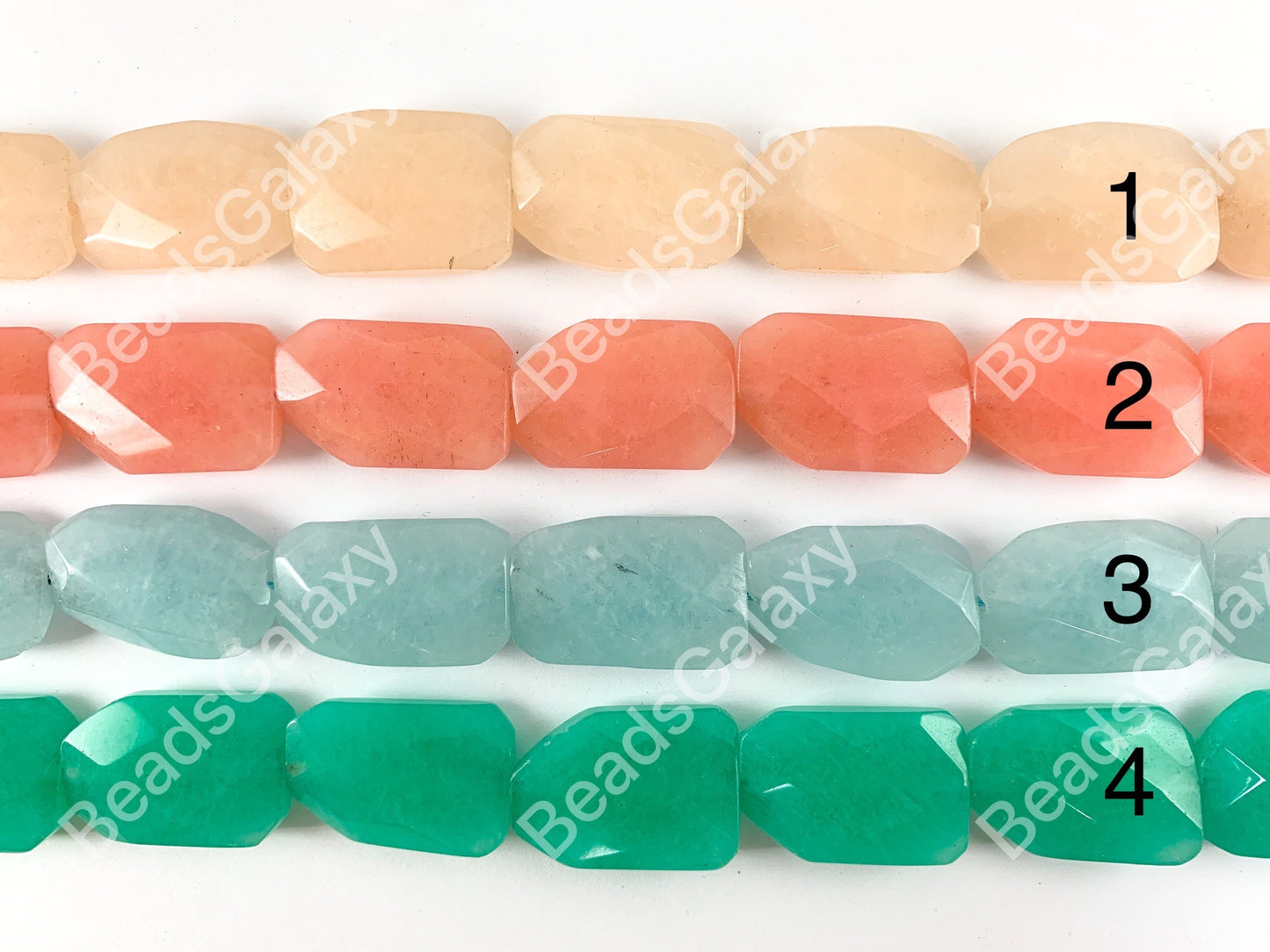 Dyed Jade Twisted Rectangle Flat Natural Stone Beads Around 15"